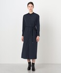 シャツワンピース ドットプリント ロングシャツ...の詳細画像1