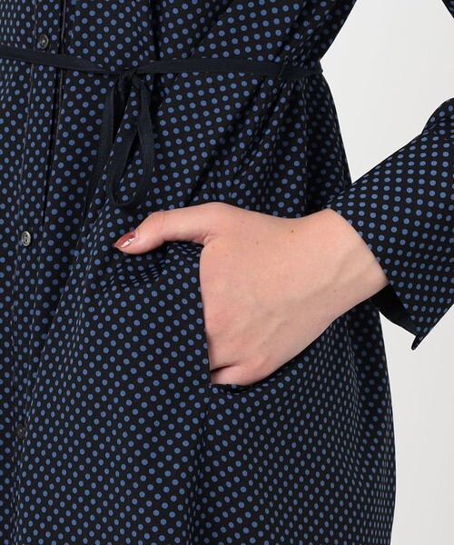 Ballsey（ボールジィ） シャツワンピース ドットプリント ロングシャツ