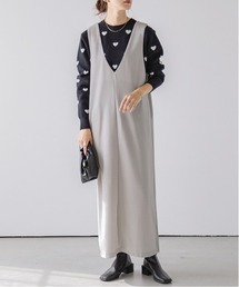 ワンピース ジャンパースカート Vネックジャンパースカート ...