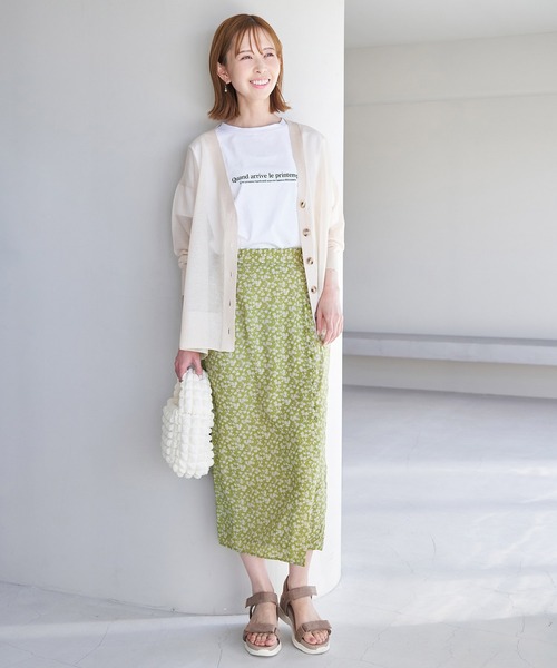 ROPE' PICNIC（ロペ ピクニック） スカート フラワープリントくるみ釦