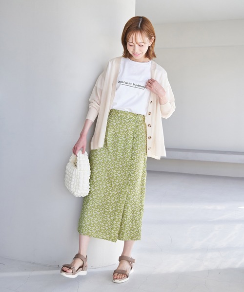 ROPE' PICNIC（ロペ ピクニック） スカート フラワープリントくるみ釦