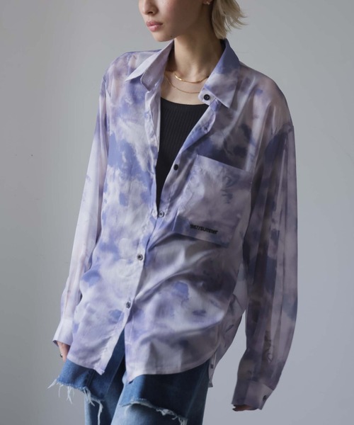 ULYSSES ブラウス シャツ シアータイダイ柄シャツ レディース