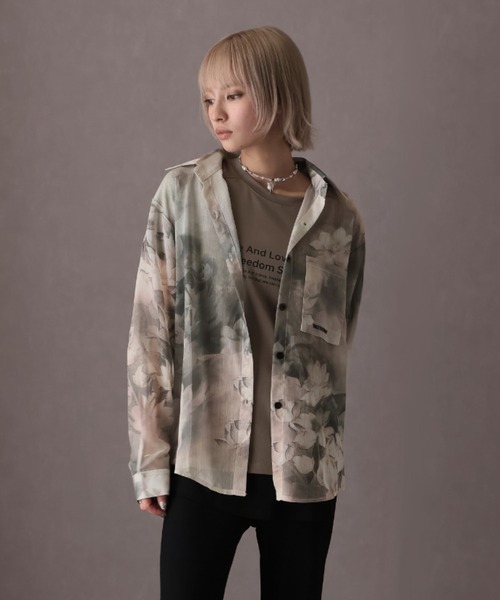 ULYSSES ブラウス シャツ シアータイダイ柄シャツ レディース