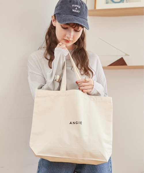 ANGIE トートバッグ 「A4サイズ収納可」ANGIE ロゴ 刺繍 トートバッグ