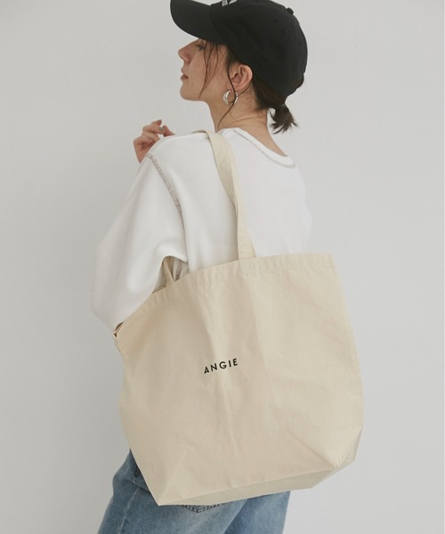 ANGIE トートバッグ 「A4サイズ収納可」ANGIE ロゴ 刺繍 トートバッグ