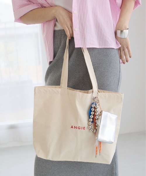 ANGIE トートバッグ 大きめ 「A4サイズ収納可」ANGIE ロゴ 刺繍 トート