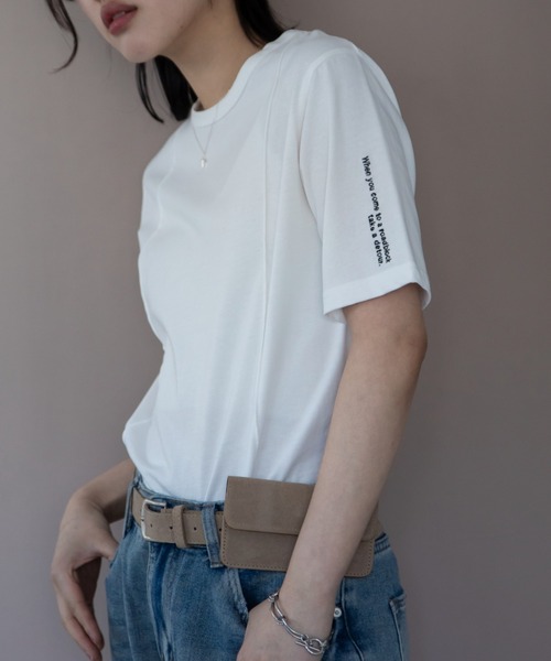 tシャツ ロゴ刺繍パイピングTシャツ レディース : ZOZOTOWN