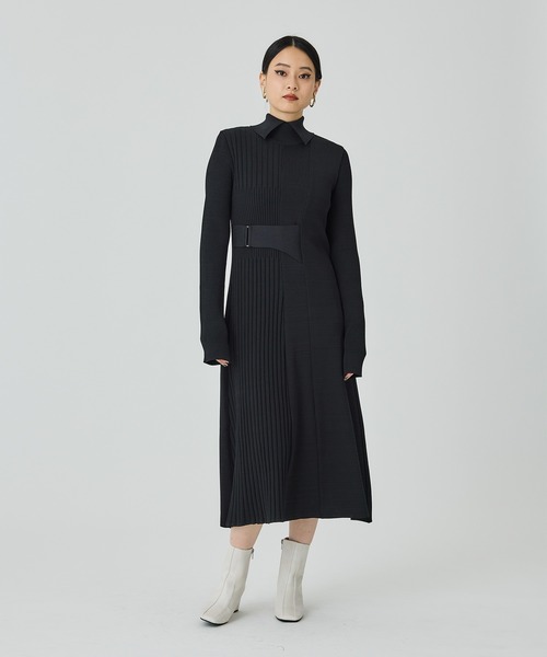 【美品】ユナイテッドトウキョウ　カーブベルテッドニットワンピース UNITED TOKYO（ユナイテッドトウキョウ） ワンピース カーブベルテッド