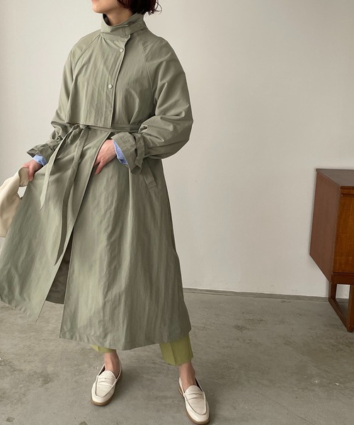 ナイロントレンチコート 210nouve（トゥージュヌーヴ） トレンチコート コート スタンドカラー