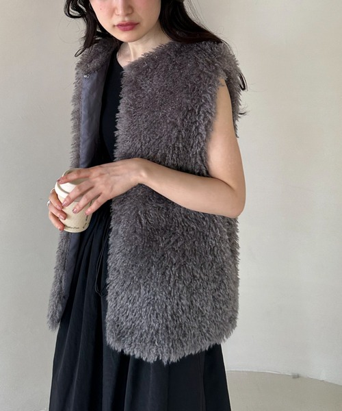 feepur（フェピュール） ベスト フェイクシープファーベスト