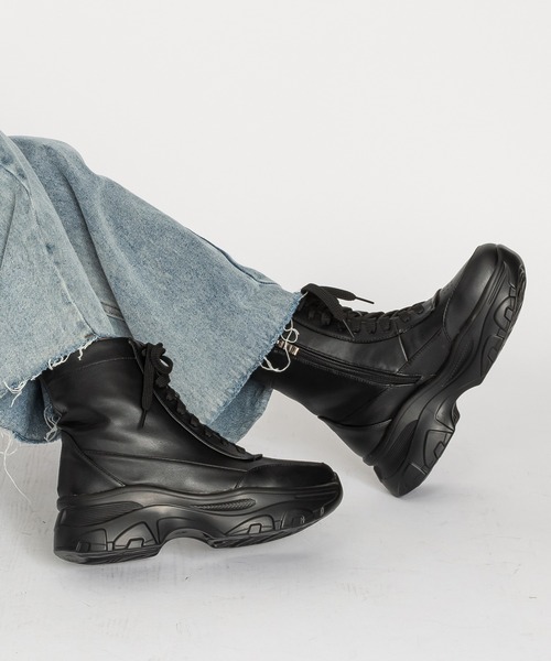 SVEC（シュベック） スニーカー 軽量チャンキーソール ハイカット