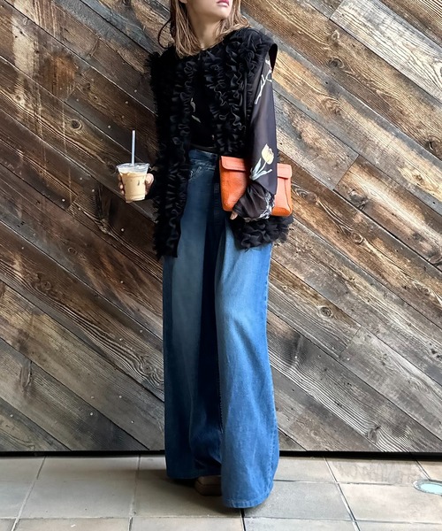 mi via loca ベスト ジレ チュールフリルベスト レディース