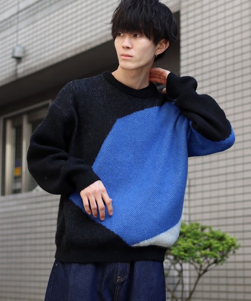 SITRY（シトリー） セーター ニット asymmetry design jacquard