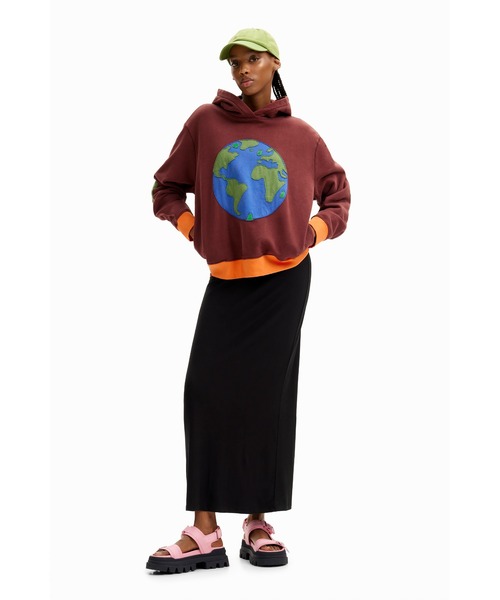 トレーナー スウェット 「Desigual x Tyler McGillivary」アースグラフィック フーディー レディース Desigual トレーナー スウェット 「Desigual x Tyler