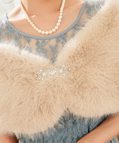 *paris*REX ラビットファー フリンジ ショール/ストール DRESS+ マフラー ストール ショール ラビットフェイクファー