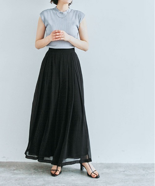 パンツ ウエスト タック シフォン ワイド レディース : ZOZOTOWN