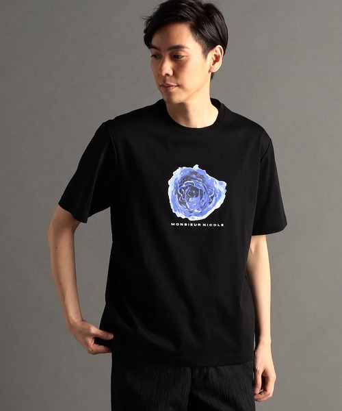MONSIEUR NICOLE（ムッシュニコル） tシャツ フラワーグラフィック