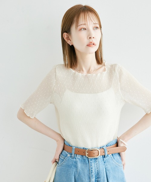 ROPE' PICNIC ブラウス シャツ ドットシアーブラウス レディース