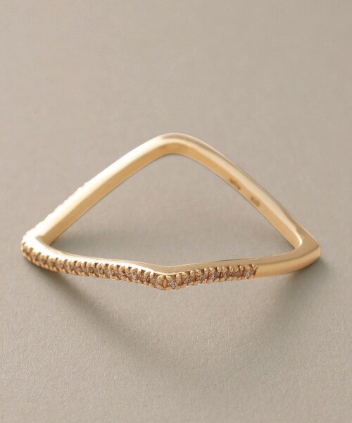 COCOSHNIK（ココシュニック） 指輪 リング K10ダイヤモンド S字