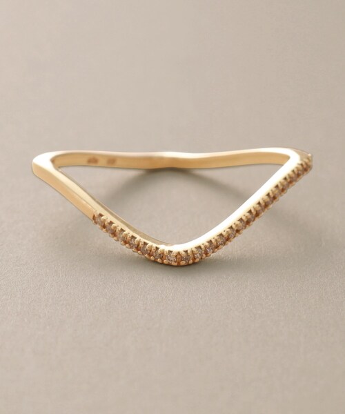 美品 COCOSHNIK ココシュニック K10 スクエア ダイヤモンドリング K10ダイヤモンド スクエア リング（リング） | COCOSHNIK（ココシュ