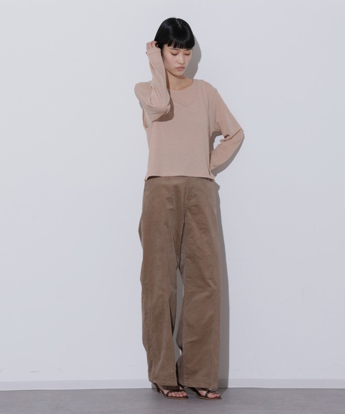 Apo（s）ture パンツ ARIA-001/コーデュロイワイドパンツ レディース