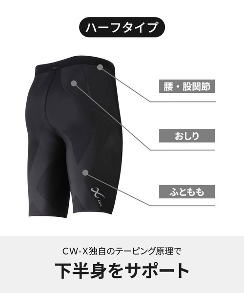 CW-X uvカット レギンス スポーツタイツ ハーフ(ひざ上丈) メンズ