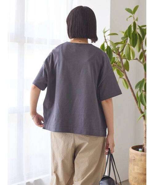 tシャツ Mix切替5分袖プルオーバー レディース AMBIDEX Store △○フライスドットプリント 5分袖プルオーバー(F