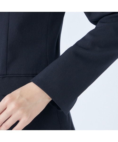 【美品】スーツセレクト 自宅で洗える セットアップ ノーカラー パンツ ベージュ 美品】スーツセレクト 自宅で洗える セットアップ ノーカラー