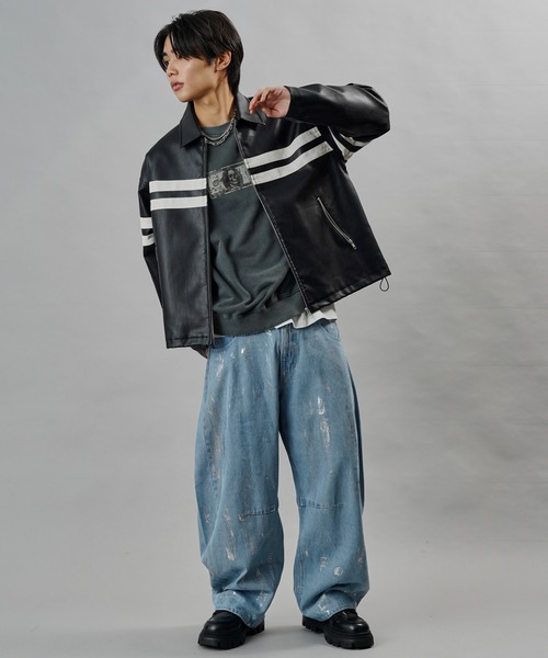 ＜H＞FAKE LEATHER BLOUSON フェイクレザーブルゾン H BEAUTY&YOUTH UNITED ARROWS（エイチビューティーアンドユース