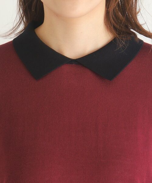 LAURA ASHLEY / ローラ アシュレイ 【4colors／Lサイズあり／コットン混／クレリックデザインあり】プルオーバーニット 4colors／Lサイズあり／コットン混／クレリックデザインあり