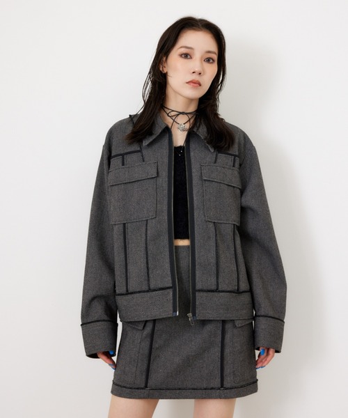 SLY ミリタリースポケット付きミニスカート SLY（スライ） スカート 3D PK F/LEATHER MINI SK スリーディ ポケット