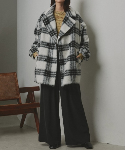 ad thie（アドティエ） ピーコート pコート シャギーコクーンミドル