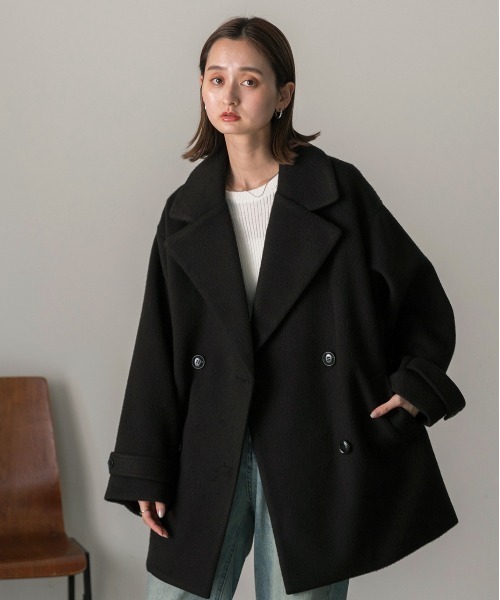 ad thie（アドティエ） ピーコート pコート シャギーコクーンミドル