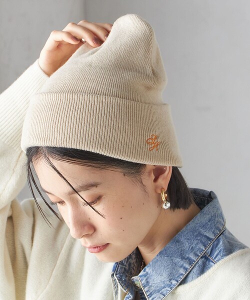 SHIPS（シップス） ニット帽 ニットキャップ ロゴ 刺しゅう ニット