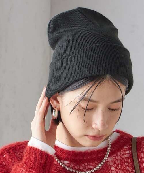 SHIPS（シップス） ニット帽 ニットキャップ ロゴ 刺しゅう ニット