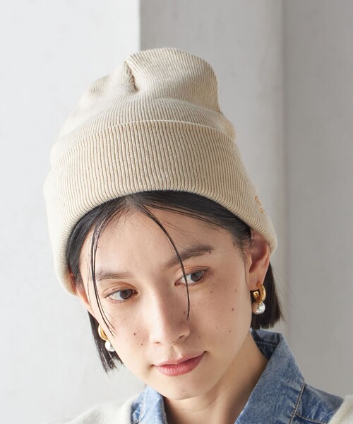SHIPS（シップス） ニット帽 ニットキャップ ロゴ 刺しゅう ニット