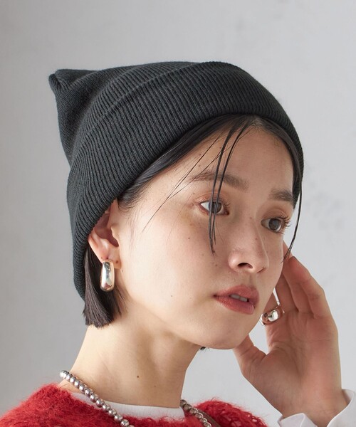 SHIPS（シップス） ニット帽 ニットキャップ ロゴ 刺しゅう ニット