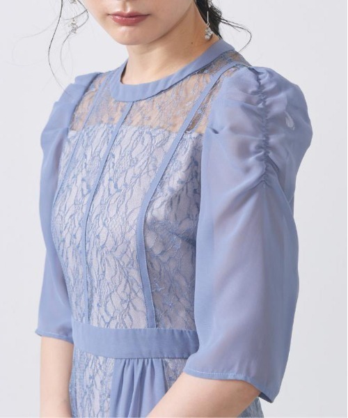 SETUP7 ドレス 「metoi」シフォン切り替えレースドレス 結婚式