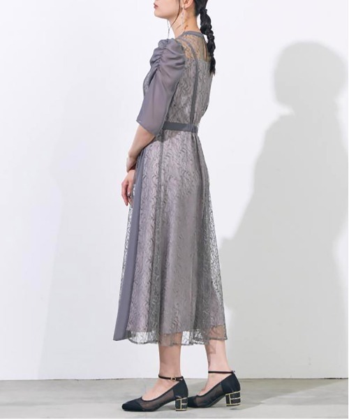 SETUP7 ドレス 「metoi」シフォン切り替えレースドレス 結婚式