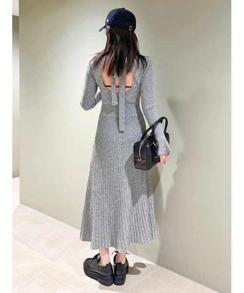 SNIDEL ワンピース バックオープンニットワンピース : ZOZOTOWN