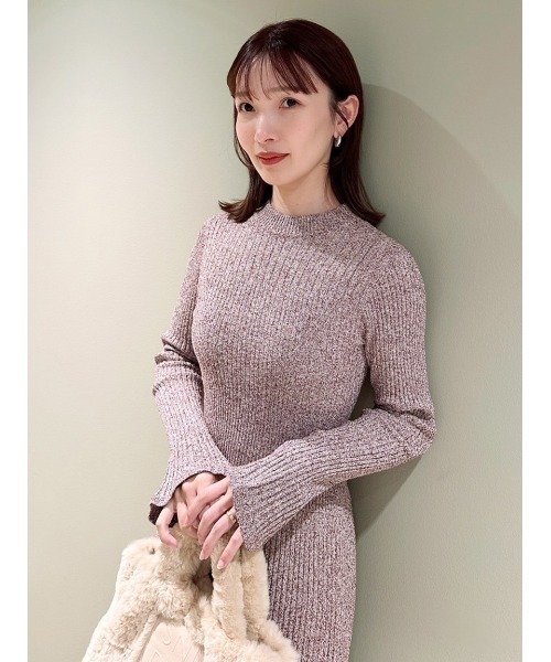 snidelワンピース新品未使用値下げ‼️ SNIDEL ワンピース レースアップバイカラーニットワンピース