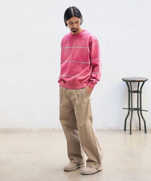 beams チノパンL BEAMS チノパン 1940'sディテール ワイドチノパンツ メンズ
