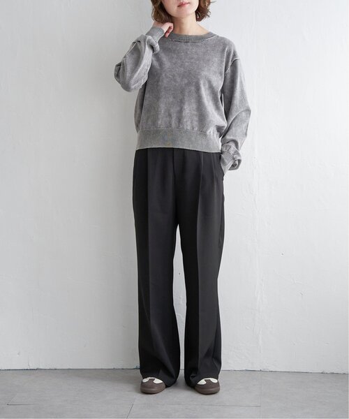 Stone  グレー　ニット notch. ニット セーター ストーンウォッシュプルオーバーニット