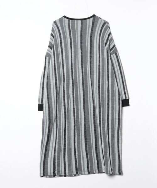「sneeuw」 ストライプ柄長袖ワンピース - グレー レディース_画像2