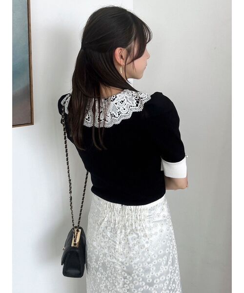 dazzlin ニット セーター デコラカラータックトップス