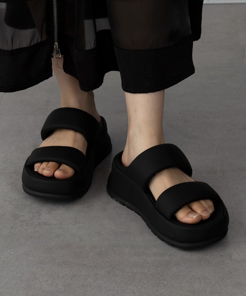 MOHI厚底サンダル【美品】37サイズ MOHI サンダル 「MOHI/モヒ」バックル厚底サンダル レディース