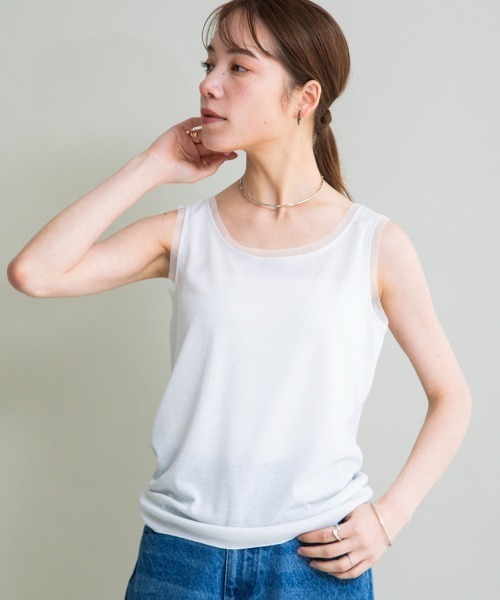 DIESEL シルバー キャミソール シャツ タンクトップ Bou Jeloud タンクトップ ノースリーブ 前後2WAYシルバーラメ