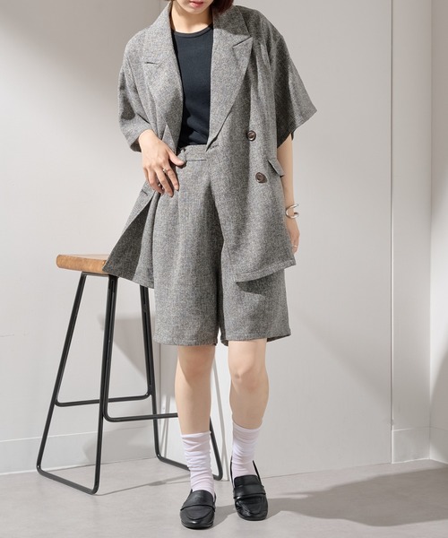 Kママ●１％ ●未使用タグ付き フレンチスリーブジャケット 組曲 ジャケット ノーカラージャケット 「VERY3月号掲載