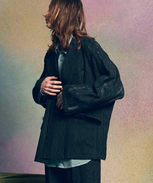 メゾンスペシャル　ジャケット　ブラック Wool Mix Prime-Over Double Tailored Jacket