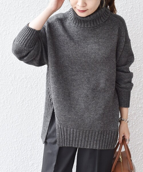 「SHIPS」 タートルネックニット MEDIUM ブルー レディース_画像6